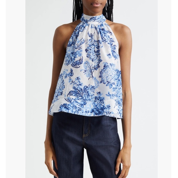 cinq a sept Tops - 41. Cinq à Sept Coastal Bouquet $265 Rashan Sleeveless Cotton & Silk Top Size M